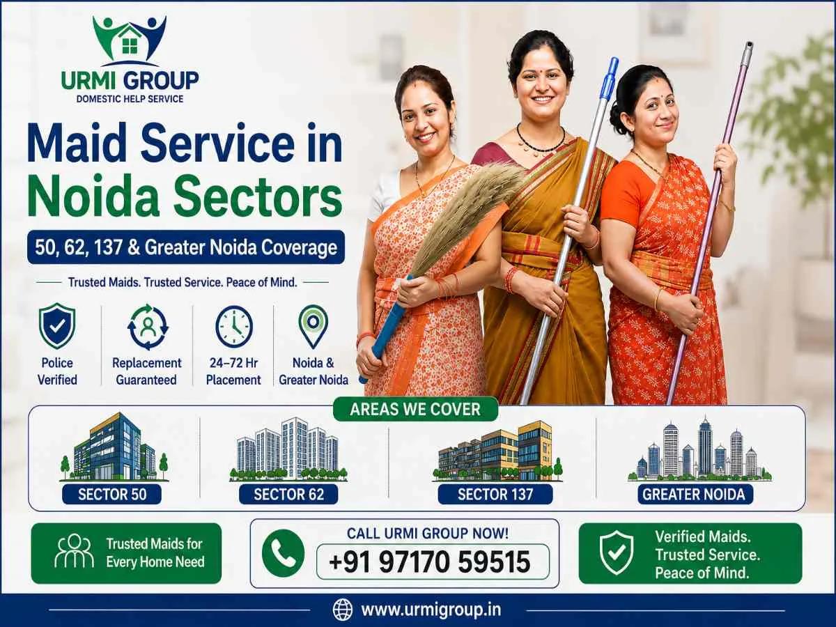 Maid Service in Noida Sectors 50, 62, 137 & Greater Noida Coverage
